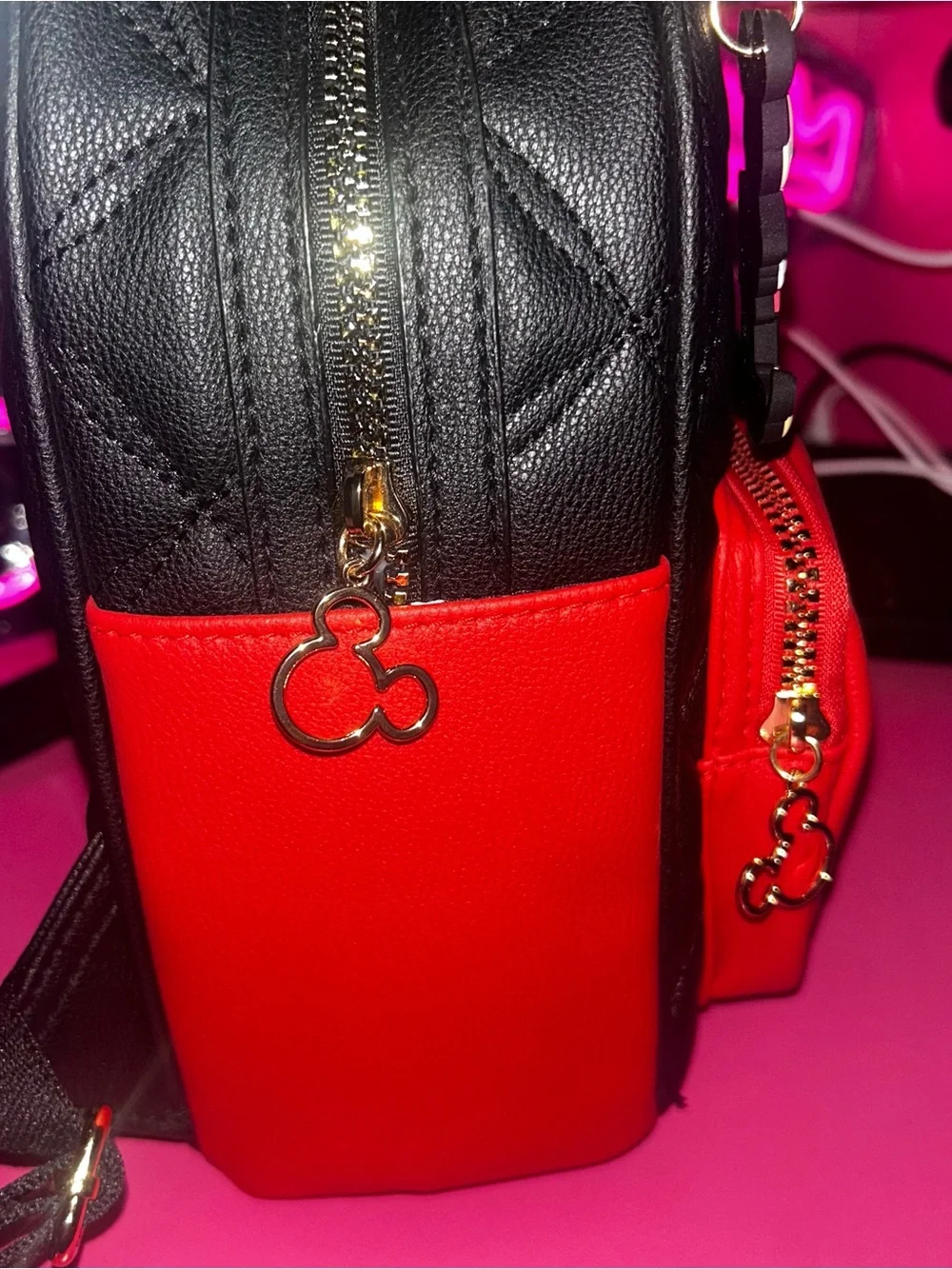 Mickey Mouse Quilted Mini Backpack with Bag Charm Disney X New